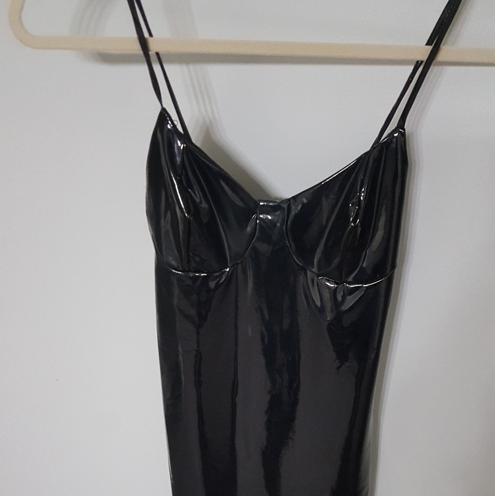 Latex bodycon midi dress
